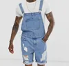 Men's Jeans 2021 Pocket Mens Jumpsuits Pants Summer Retro Distressed Denim Bib Overalls For Men Male Classic Suspender Short3033