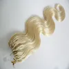 100g Micro Ring Hair Extensions Blonde Color Body Wave Micro perle Remy Extensions de cheveux humains Micro Loop Extensions de cheveux 1GS 100G2794730