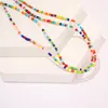 Bohemian Colorful Beaded Necklace for Women Handmade Multi-layer Gold Color Chain Minimalist Jewelry Accessories 7036