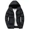 Mens Parka Jacket Winter Solid Color Simple Casual Down Jacket Warm Dikke Hooded Parkas Mannelijke Tops