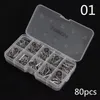 75pcs80pcs Guida alle canne da pesca a dimensioni miste Sump Strong Rings Guida per le canne da pesca Kit di riparazione superiore per carpa Pesca9026455