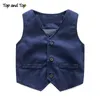 Newborn baby boys wedding clothes sets toddler fashion cotton vestromperspants 3pcs outfits for bebe boys infant birthdays outfi8433711