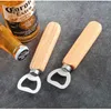 Kitchen Bottle Opener Tools Wooden Handle Stainless Steel Beer Bottles Openers Bar Wine Soda Opening Tool Portable BH1948 WCY