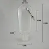 Garrafa recarregável de álcool vazia de 50 ml com gancho para chaveiro, garrafa de desinfetante para as mãos de plástico transparente transparente para viagens em casa em estoque