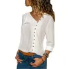 Damskie Designer Koszulki Casual Lapel Neck Solid Color Fashion Koreański Wersja Ladies Button Slanted Collar Tshirt Krótki rękaw Klamry Topy