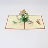 3D Handmade Folding New Year Sunflower Greeting Cards Birthday Christmas Party Postcard For Valentine's Day