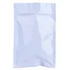 光沢のある白い銀箔パッケージの袋の袋の平らな下部再販可能なジッパーロックマイラーバッグプラスチック包装袋15 * 22cm（5.90 * 8.66インチ）