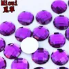 MICUI 200PCS 14 mm Crystal Round Flatback Mélange Couleur Couleur en acrylique Himitone Glue sur les cristaux de strasse pierres Gemmes sans trou pour les bijoux CRAF243K