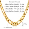 18k Real Gold Plated Figaro Chain Halsband för män av rostfritt stål Högkvalitet Mens Gold Chain Men Necklace Jewelry300V