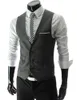 2019 Modest Black Vest Single Breasted Groom Vests British Style Men's Suit Vests Slim Fit Men's Dress Vest Wedding Wais229t