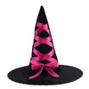 Fashion-Halloween Czarownica Kapelusz Single Layer Wizard Czapka Kapelusz Drukowane Masquerade Party Cosplay Czapki Wicked Witch Accessory Dorosły