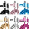 1m 2m 3m 2.4A Snelle snelheid Oplaadkabels Type c Micro Usb-kabel Legering Gevlochten Nylon Draad Voor Samsung S8 S9 S10 Note 8 9 10 LG Huawei