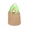 2022 Linen Easter Bucket Bunny Rabbit Ear Egg Basket Bag Cartoon Ears Hand Bag Baskets Easter Jute Canvas Festival Gift Bags Portable Candy Tote Containers A122101