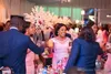 Aso ebi sydafrikansk rosa sjöjungfru brudtärna klänningar elegant ren skopa hals mössa ärmheter långa bröllop gäst kväll pro bär