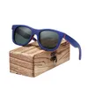 Barcur novo skate madeira óculos de sol masculino polarizado uv400 proteção óculos de sol feminino com caixa de madeira c190225016296624
