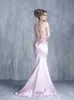 2019 New Tony Chaaya Jewel Neck Evening Dresses Sleeveless Lace Applique Beads Party Gowns Mermaid Floor Length Prom Dress