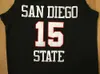 الرجال Kawhi Leonard Jersey 15 كلية كرة السلة San Diego State Jersey for Sport Fans Uniber