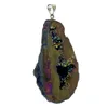 3*4cm natural polychromatic agate stone crystal cave pendant unique irregular gem jewelry