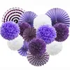 Paper Fan Flower Hanging Supplies Paper Ball Flower Fan Craft Decoration Baby Birthday Party Wedding Ceremony Party Background Decor