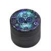 Nyast Färgglada Skull Pattern Aluminium Alloy Herb Grind Spice Miller Grinder Crusher Slipning Hackad för Cigarett Tobak Rökning Verktyg DHL