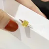 Fashion-2020 luxury designer luxury yellow diamond ring single gem ring couple wedding ring fashion accessory with gift