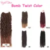 18 "Nowa bomba Twórz oplatanie Włosów Szydełka Braids syntetyczny Twist Braid Ombre Bomb Platcia Włosy 24strands / Pack Afro Kinky Twist Afro Marley