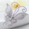 Moda Vintage mariposa pernos lindos de la broche para las mujeres recién llegado delicado claro brillante CZ Rhinestone boda broches de novia LUOTEEMI