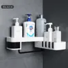 Köşe Duş Raf Plastik Vantuz Banyo Şampuan Duş Raf Tutucu Mutfak Depolama Raf Organizatör Duvara Monte Tip