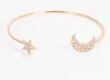 4 pz / set stella placcato oro cuore luna braccialetti Braccialetti Braccialetti per il regalo di gioielli di moda fai da te CR36 Shipp gratuito