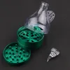 52MM Diameter Hourglass 4-Layer Metal Smoke Grinder Manual Flat-Bottom Cover Smoke Grinder