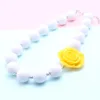 Fleur enfant enfants perles acryliques collier mode filles bébé gros Bubblegum collier bijoux faits à la main pour cadeau