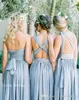 Billiga i lager 2019 Convertible Summer Country Style Bridesmaid Dresses A Line Junior Bridesmaids Prom Klänningar Flödande Party Dress