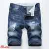 New Men Short jeans biker jeans Short Pants Distressed Middle Waist Skinny Ripped holes Mens Denim Shorts men Designer jeans RLVY