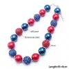 Set di braccialetti con collana robusta di perline robuste per bambini di colore blu scuro + colore rosso per bambini