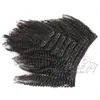 Vmae Peruvian Natural Black 100g 120g عميل مخصص Crinky Curly Virgin Hush Hair Clip