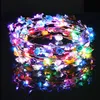 LED leuchtende Kränze Falsh Glow Flower Crown Stirnbänder Für Braut Hochzeit Nachtmarkt Kinder Glowing Garland Crown Spielzeug Tiara Orname