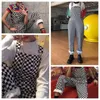 Monerffi 2019 retro streetwear hiphop macacão xadrez impressão macacão feminino harajuku solto bib calças de carga v191021