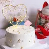 LED Pearl Cake Toppers Heart Shape Dream Flash Cake Decorating Tools Happy Birthday Toppers Cupcake Party Supplies278l