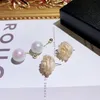 Wholesale-designer luxury cute elegant flower pearl pendant drop stud dangle chandelier earrings for woman girls