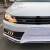 2Pcs LED Daytime Running Lights for Volkswagen Jetta MK7 Sagitar 2016 2017 2018 DRL and Streamer Turn Signal fog lamp