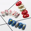 Christmas Nail Art Stickers Gold Silver Red Color Snowflake Snowman Christmas Tree Santa Hollow Nail Decals Manicure Decor HHA882