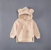 幼児のベビー服3D耳のパーカーソリッドカラー子供女の子スウェットシャツフリース子供男の子のセーター冬冬の赤ん坊の服6色DW4651