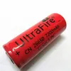 26650 7200mAh 3.7V şarj edilebilir lityum pil rengi, T6 El feneri pili için siyah ve kırmızı kullanılmış