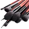 12pcs Brown Wood makeup brushes Set Powder Foundation Blush Eye shadow Lip Eyebrow Brush Soft Hair eyeshadow facial make up brush