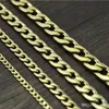 NEW Never fade Stainless steel Figaro Chain Necklace 4 Sizes Men Jewelry 18K Real Yellow Gold Plated 9mm Chain Necklaces for Women Mens