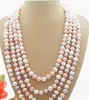 48/5000 95 "Natural 10mm pink and purple pearl necklace