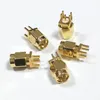 100pcs Gold Brass SMA male plug solder for PCB clip edge mount RF connectors