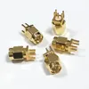 100pcs Gold Brass SMA male plug solder for PCB clip edge mount RF connectors