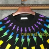Magliette di alta qualità magliette da uomo con stampa geometrica a colori T-shirt con stampa arcobaleno di moda T-shirt da donna Cool Designer unsex tee