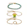 7 Sommarstil Armband Set Olika Style Layered Justerbar Charm Hängsmycke Bracelet Kvinna Girl Boho